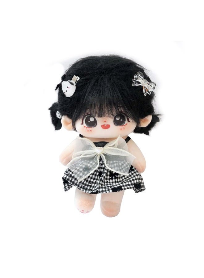 CALEMBOU Plush Doll, 20cm Cotton Doll with Skeleton, Cute Anime Plushies Soft Stuffed Dress Up Doll, Kawaii Plush Toys Rag Dolls with Clothes Gift for Girls(Doll&Clothes-XiaoWanzhi-A) - Image 1