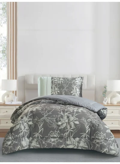 Donetella Bedding Comforter Set, twin Size 170x230 cm - 2-Pcs Digital Print Quilted Bed Set, Microfiber Fabric - 1 Comforter, 1 Pillow Shams.