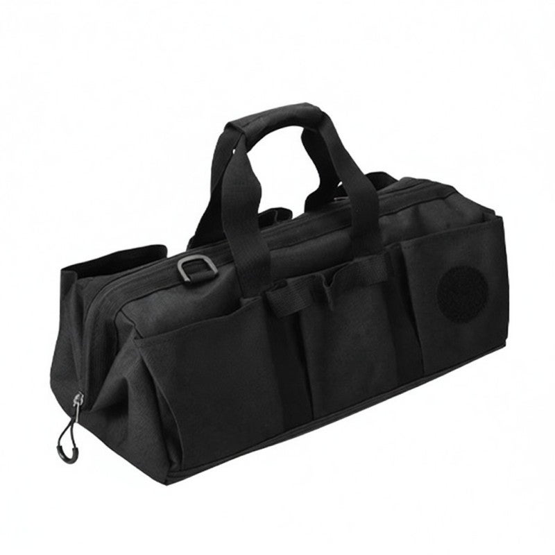 sundick Outdoor Tool Bag: Black Oxford Cloth With PVC Bottom, Water-resistant Durable, Multiple Pockets - Wide Opening Tool Organizer Bag for Camping Outdoor Use - Image 1