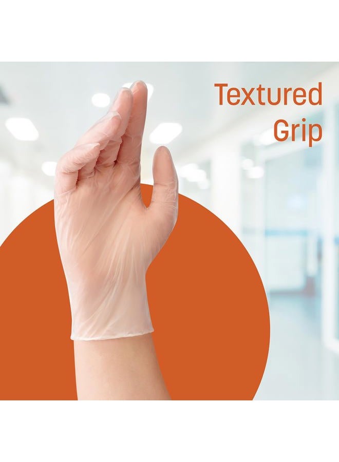 Caring Vinyl Exam Gloves (100ct), Powder Free and Not Made with Natural Rubber Latex, Gloves for Medical Use, First Aid, Food Prep and More, Large - Image 2