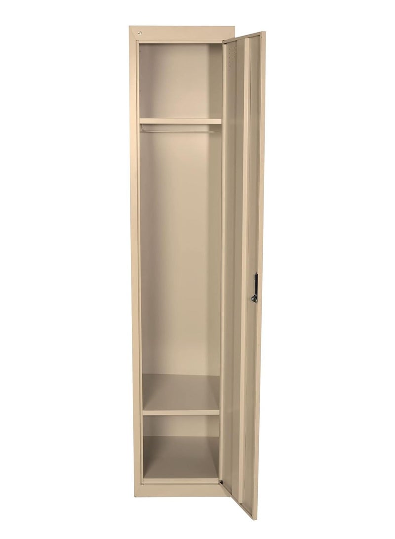 RIGID خزانة فولاذية بباب واحد، بيج، 180x38x45 سم - Image 4