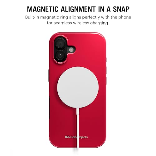 DailyObjects Enamel Bumper MagSafe Case for iPhone 17 Compatible with Mag-Safe Wireless Charging | Red Hybrid Magnetic Back Cover - Image 2