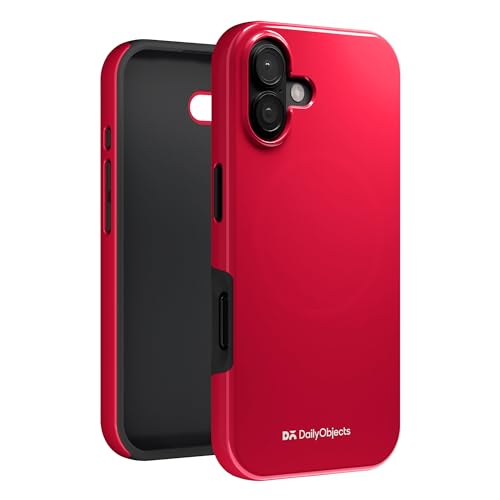 DailyObjects Enamel Bumper MagSafe Case for iPhone 17 Compatible with Mag-Safe Wireless Charging | Red Hybrid Magnetic Back Cover - Image 3