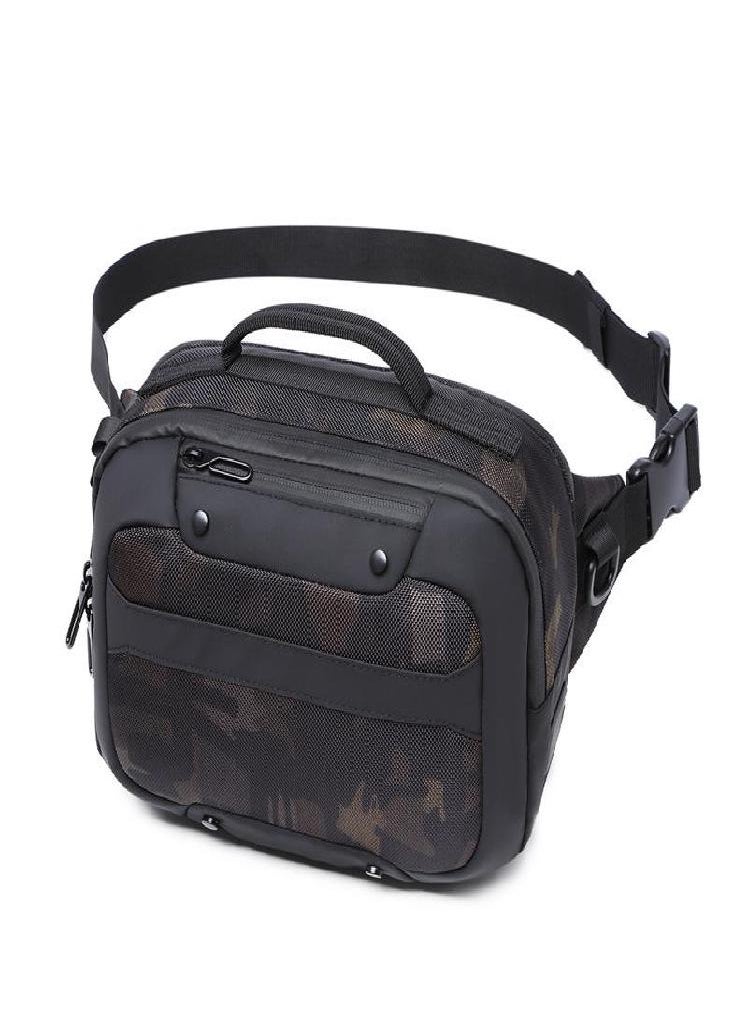 Eckek - OZUKO Men's Waist Bag Outdoor Multifunctional Camouflage Chest Bag Tactical Storage Large Capacity Messenger Bag - Image 1