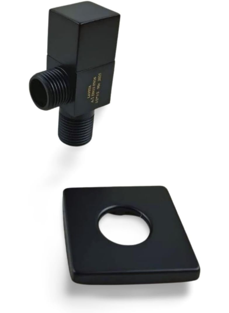 Threaded plumbing fitting - angle anti-slip (twisted black square half)