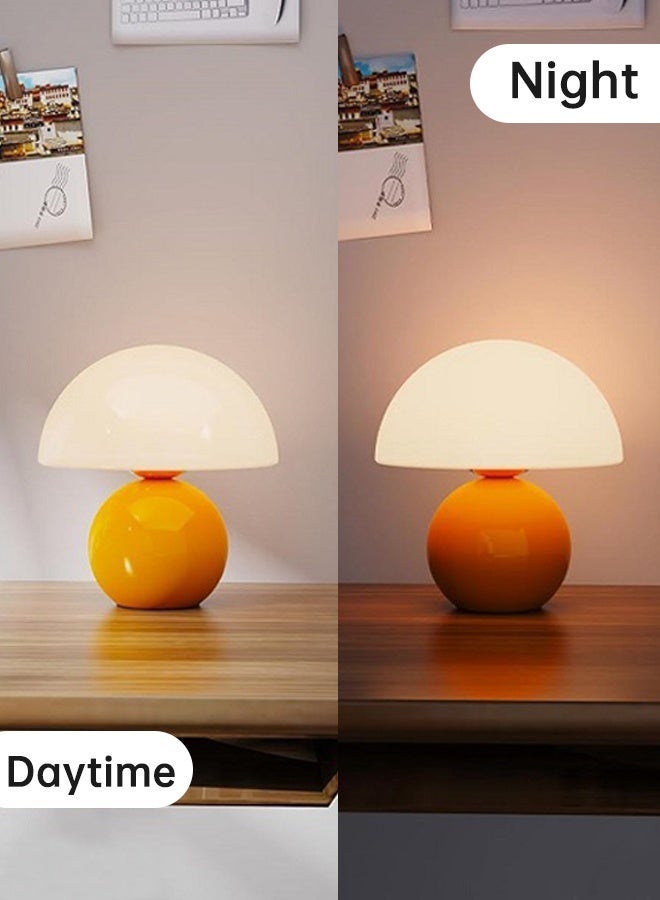 Forthcan Mushroom Table Lamp, Decorative Bedside Night Light for Bedroom, Living Room or Study, Vintage Glass Design with Soft Ambient Lighting - Image 5