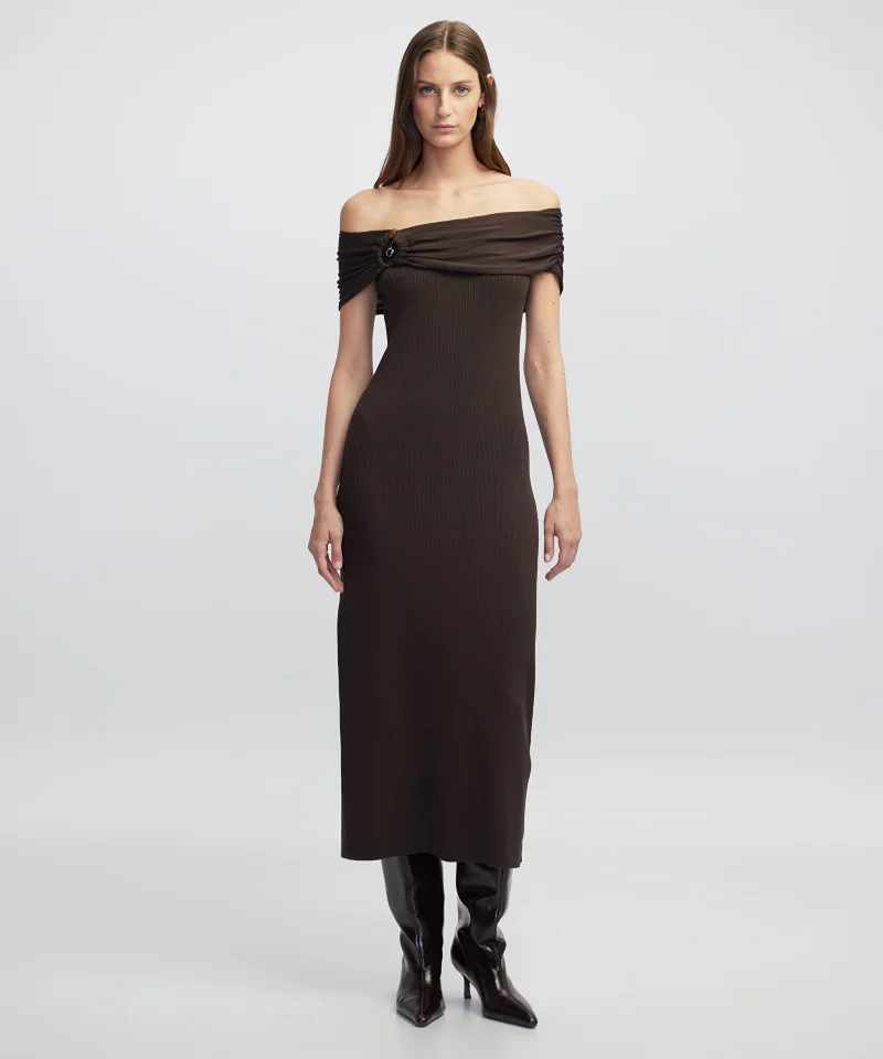Off-the-Shoulder Knit Dress