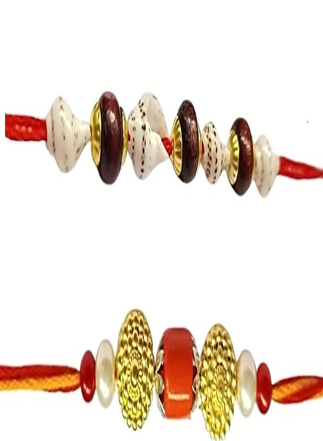 Krishna Rakhi for brother bhaiya kids designer rakhi for rakshabandhan with shankh and fancy glass beads envoirnment eco friendly combo set - Image 2