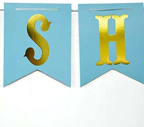 HK Balloons Baby Shower Banner Bunting Flag for Baby Shower Decoration Blue - Image 2