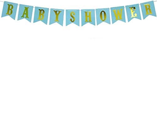 HK Balloons Baby Shower Banner Bunting Flag for Baby Shower Decoration Blue - Image 1