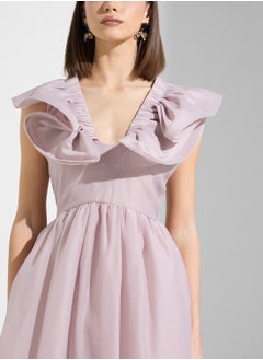 True Decadence V-Neck Ruffle Detailed Dress  - Image 3