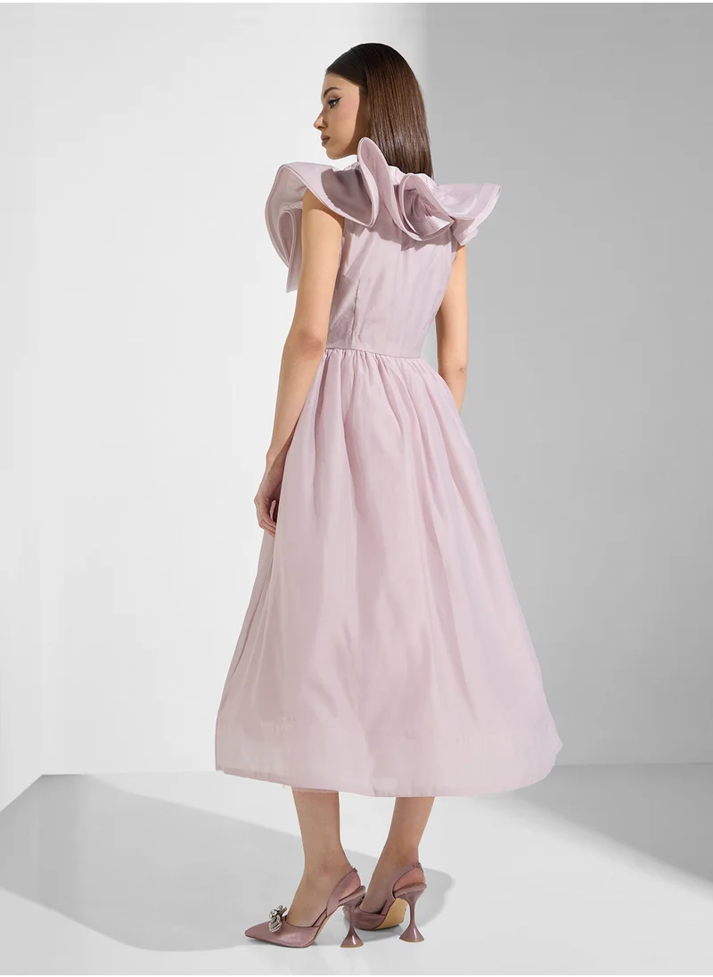 ترو ديكادينس V-Neck Ruffle Detailed Dress