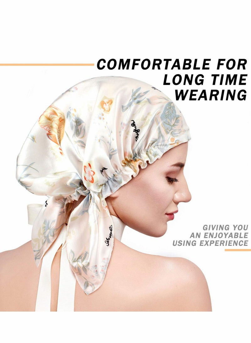 Excefore Shower Cap 2 Pcs Women Silk Bonnet Satin Hair for Sleeping  Smooth Soft Hat - Image 2