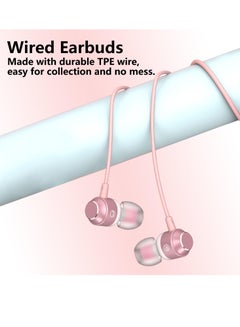 Excefore USB C Earbuds Rose Gold, Type C in Ear Headphones Wired, Stereo Bass Pink Earphones with Micphone and Volume Control, for 15 Pro Max 15 Plus iPad Pro USB C Earphones  - Image 4