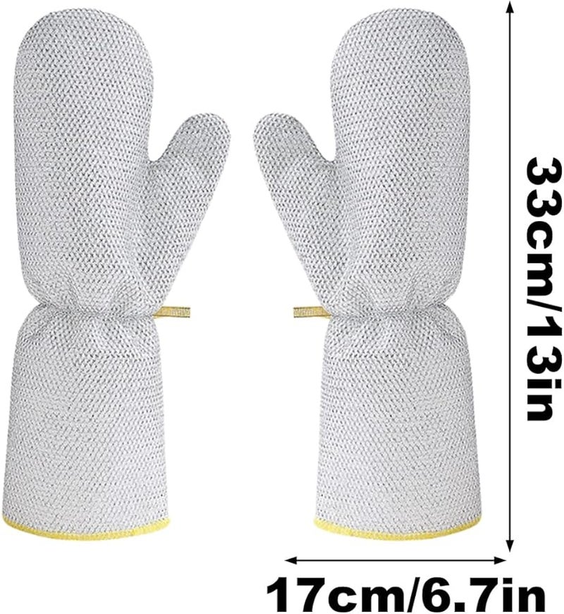 قفازات غسيل الصحون الثقيلة من الفولاذ المقاوم للصدأ مقاومة للقطع للحماية أثناء تنظيف المطبخ - Image 3