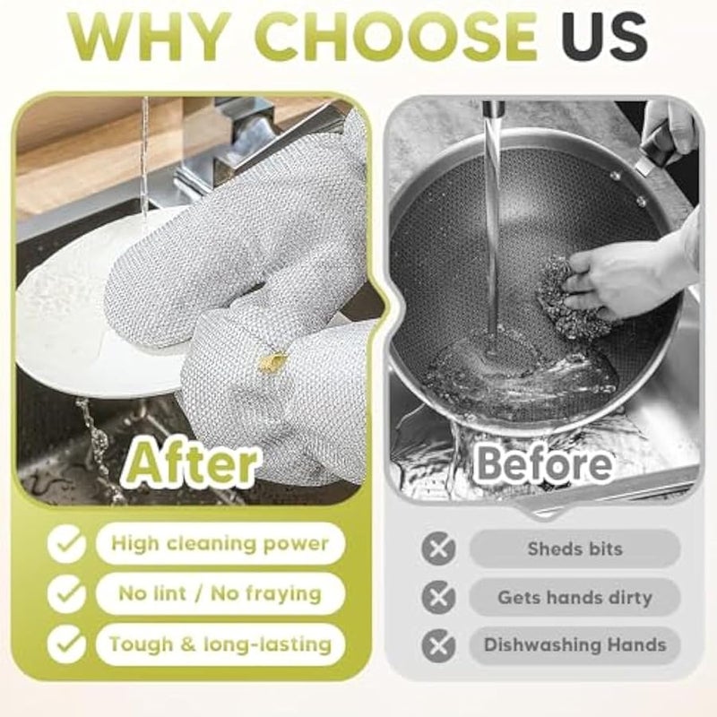 قفازات غسيل الصحون الثقيلة من الفولاذ المقاوم للصدأ مقاومة للقطع للحماية أثناء تنظيف المطبخ - Image 4