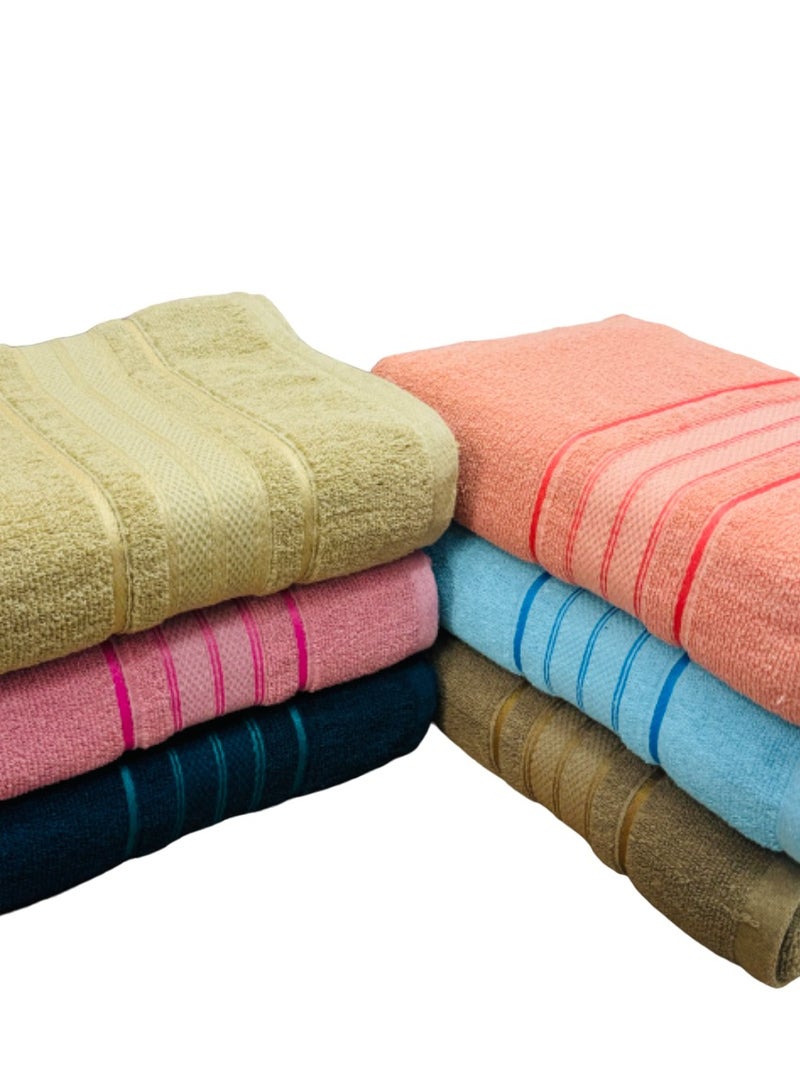 Hayat JEWEL- 6 Piece Bath Sheets 80 x 160 cm Super Soft , Fast Absorbent & Quick Dry Towels 445-GSM -Assorted Colours - Image 1