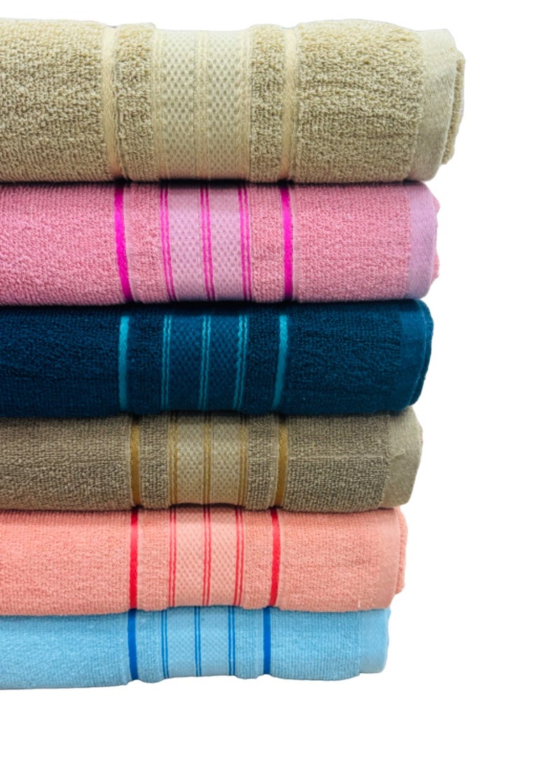 Hayat JEWEL- 6 Piece Bath Sheets 80 x 160 cm Super Soft , Fast Absorbent & Quick Dry Towels 445-GSM -Assorted Colours - Image 2
