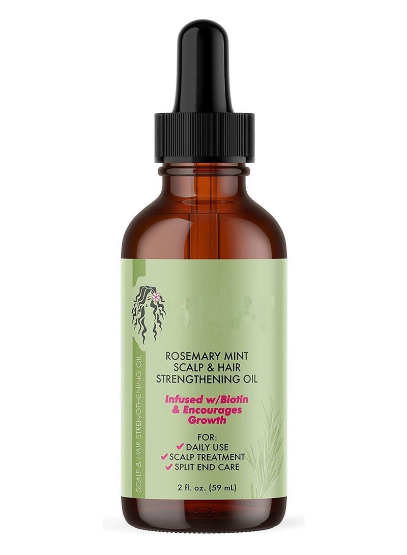 DubaiGallery مجموعة منتجات الشعر من إكليل الجبل والنعناع الممزوجة بالبيوتين وتشجع نمو الشعر للحصول على شعر أقوى وأكثر صحة وتصفيف الشعر، مجموعة مكونة من 4 قطع - Image 4