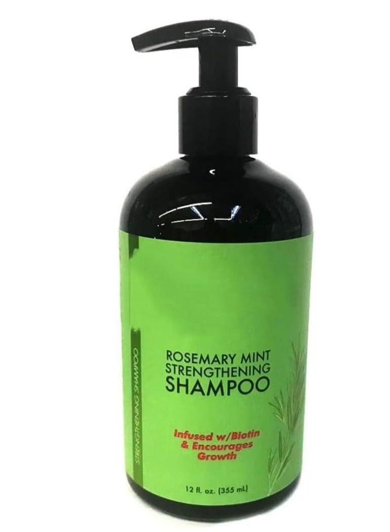 DubaiGallery مجموعة منتجات الشعر من إكليل الجبل والنعناع الممزوجة بالبيوتين وتشجع نمو الشعر للحصول على شعر أقوى وأكثر صحة وتصفيف الشعر، مجموعة مكونة من 4 قطع - Image 3