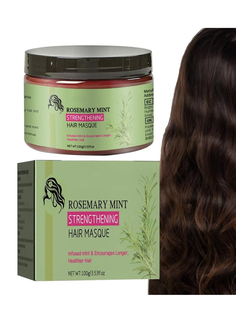 DubaiGallery مجموعة منتجات الشعر من إكليل الجبل والنعناع الممزوجة بالبيوتين وتشجع نمو الشعر للحصول على شعر أقوى وأكثر صحة وتصفيف الشعر، مجموعة مكونة من 4 قطع - Image 5