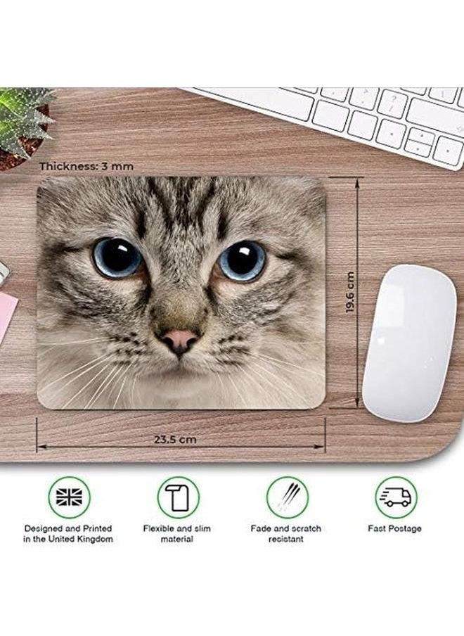 erorex - Pretty Ragdoll Cat Blue Eyes Mouse Mat Pad Computer Pc Laptop Gaming Office Home Desk Accessory Gadget 3596 - Image 1