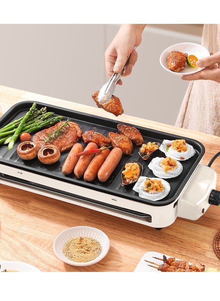 Y&D 3 in 1 Household Non-Smoking Electric Barbecue Stove Grill Hot Pot Shabu Non Stick Roasting Pans Temperature Control Hotpot Grill Outdoor Indoor Electric Grill Pan Suitable for Party or People Gatherings  - Image 2