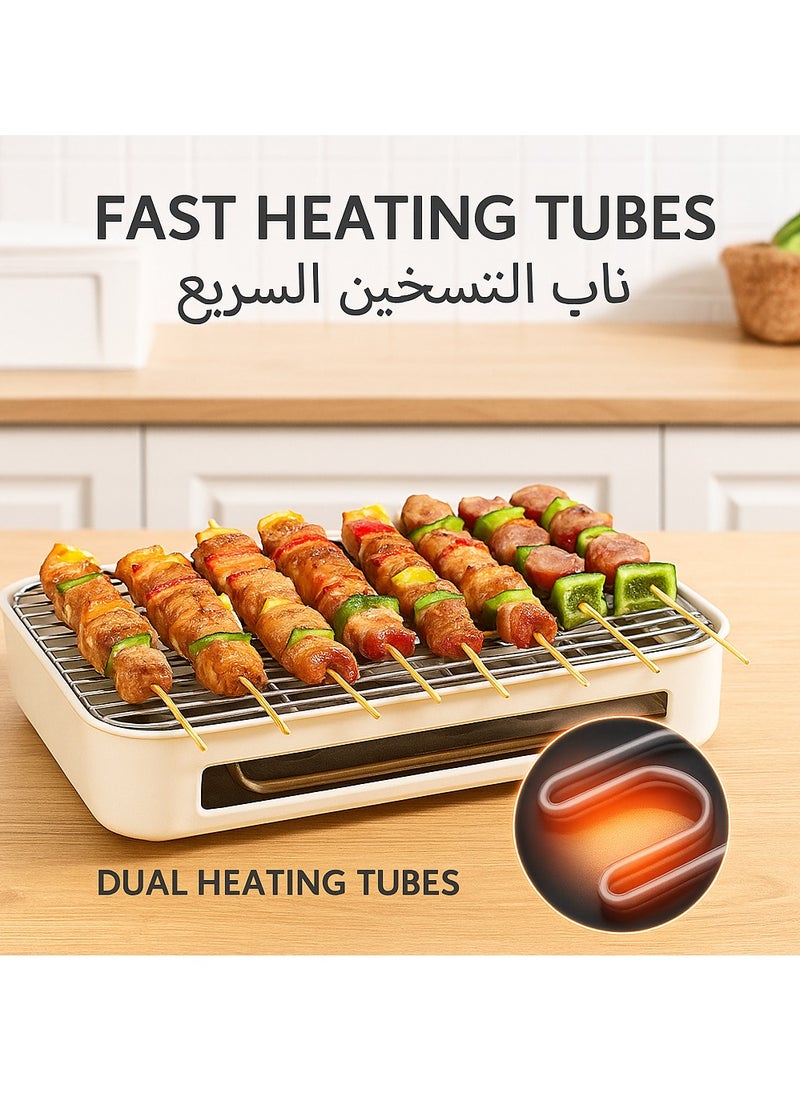 Y&D Household Smokeless Electric Barbecue Grill Electric Grill Pan Outdoor Indoor Barbecue Machine Kebab Multifunctional Electric Grill Pan Barbecue Grills Suitable for Party or People Gatherings  - Image 5