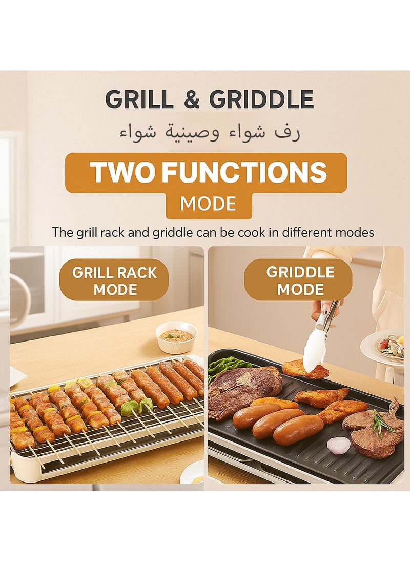Y&D Household Smokeless Electric Barbecue Grill Electric Grill Pan Outdoor Indoor Barbecue Machine Kebab Multifunctional Electric Grill Pan Barbecue Grills Suitable for Party or People Gatherings  - Image 4