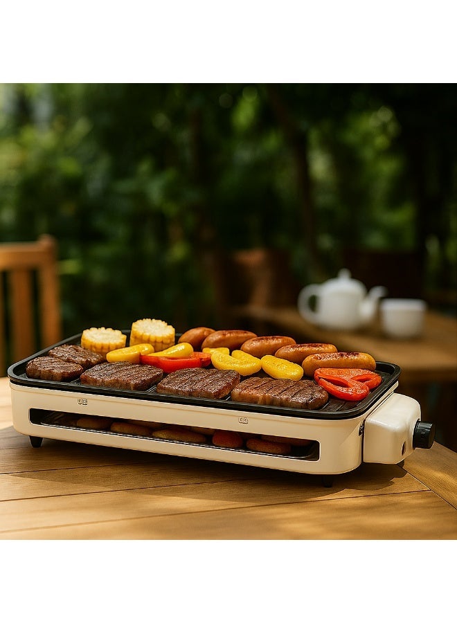 Y&D Household Smokeless Electric Barbecue Grill Electric Grill Pan Outdoor Indoor Barbecue Machine Kebab Multifunctional Electric Grill Pan Barbecue Grills Suitable for Party or People Gatherings - Image 1