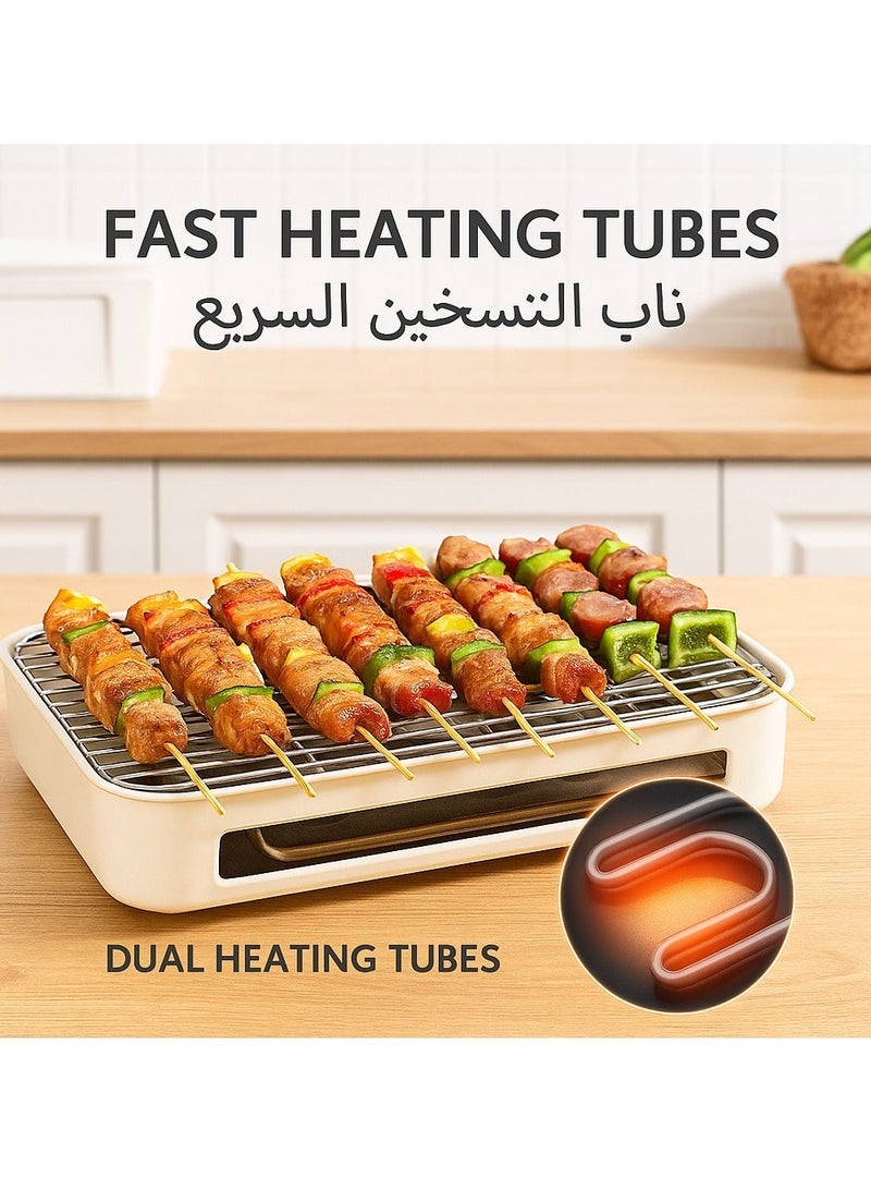 Y&D Household Smokeless Electric Barbecue Grill Electric Grill Pan Outdoor Indoor Barbecue Machine Kebab Multifunctional Electric Grill Pan Barbecue Grills Suitable for Party or People Gatherings - Image 5