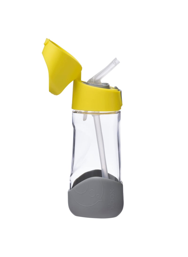 b.box bbox 15oz Tritan Straw Bottle Modern Water Bottle with Flip Straw for Toddlers  Kids Spill Proof Leak Proof BPA Free Great for SchoolDaycare or Next Step after Sippy Cups Lemon Sherbet 