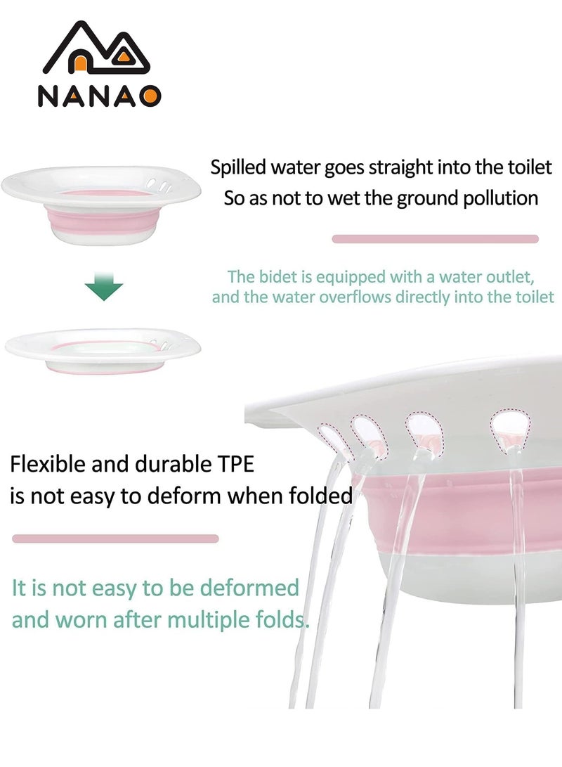 NANAO Sitz Bath for Toilet Seat,Steam Seat for Toilet, Foldable Postpartum Care Basin, Suitable for Pregnant Women, Postpartum Care, Perineum Treatment, Sitz Bath for Hemorrhoids (Pink)  - Image 5