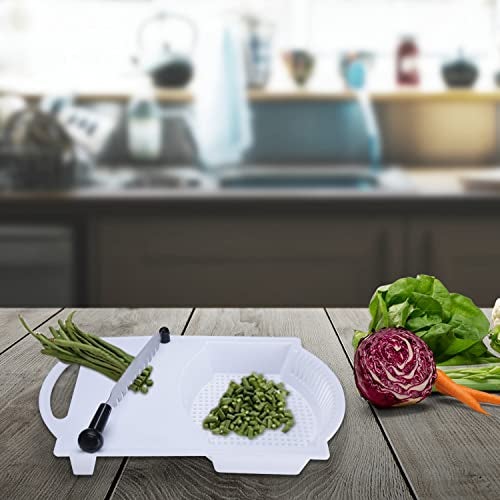Anjali Cut-N-Wash Plastic Chopping Board with Stainless Steel Blade for Vegetable Cutting - Durable and Time Saving Kitchen Tool-CW02 - Image 3