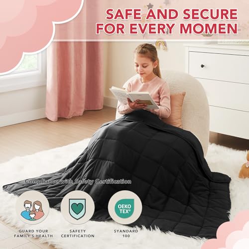 CuteKing Weighted Blanket (10lbs, 48"x72", Grey) Heavy Blanket for 90-100lbs, Breathable Microfiber Material with Glass Beads All-Season Summer Fall Winter Soft Thick - Image 2