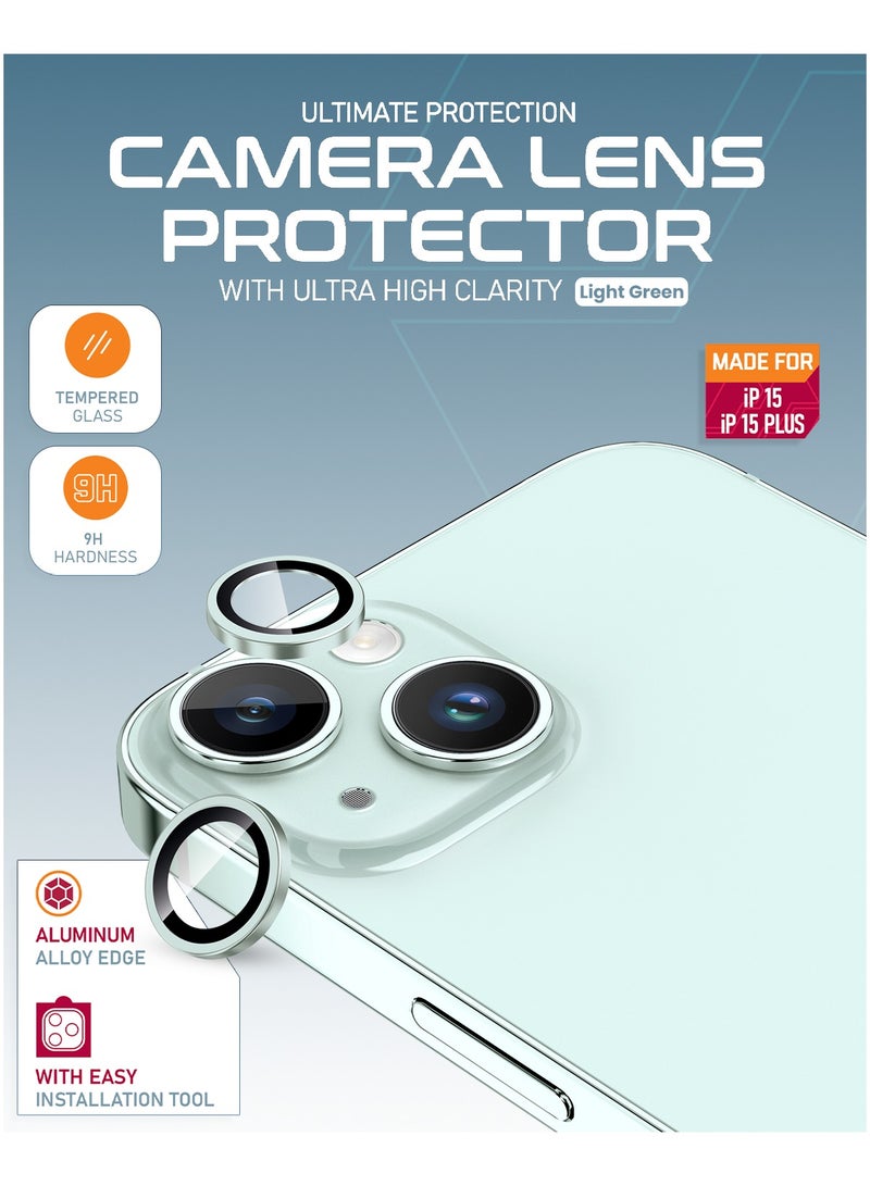 Moxedo Camera Lens Protector Aliminum Alloy with Easy Installation Tool Compatible for iPhone 15 Plus 6.7 /iPhone 15 6.1 (Light Green) - Image 5