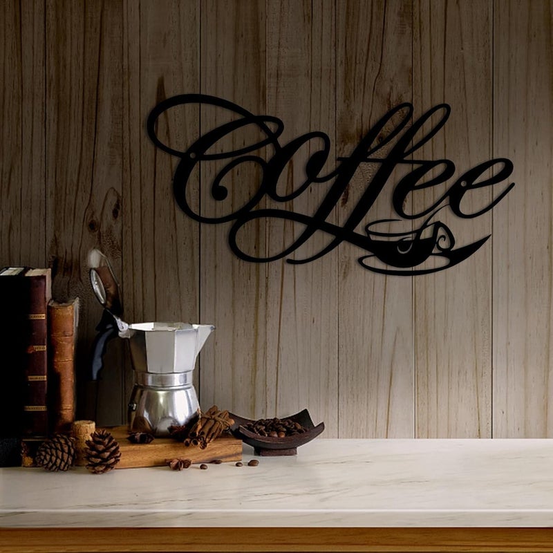 Wire Coffee Sign - Coffee Bar Sign Coffee Decor,Black Coffee Wall Decor Coffee Bar Letter Sign for Cafe Farmhouse Kitchen Wall Decor - Image 3