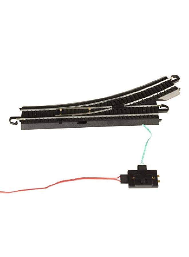 Snapfit Ez Track Remote Turnout Left (1/Card) Steel Alloy Rail With Black Roadbed Ho Scale