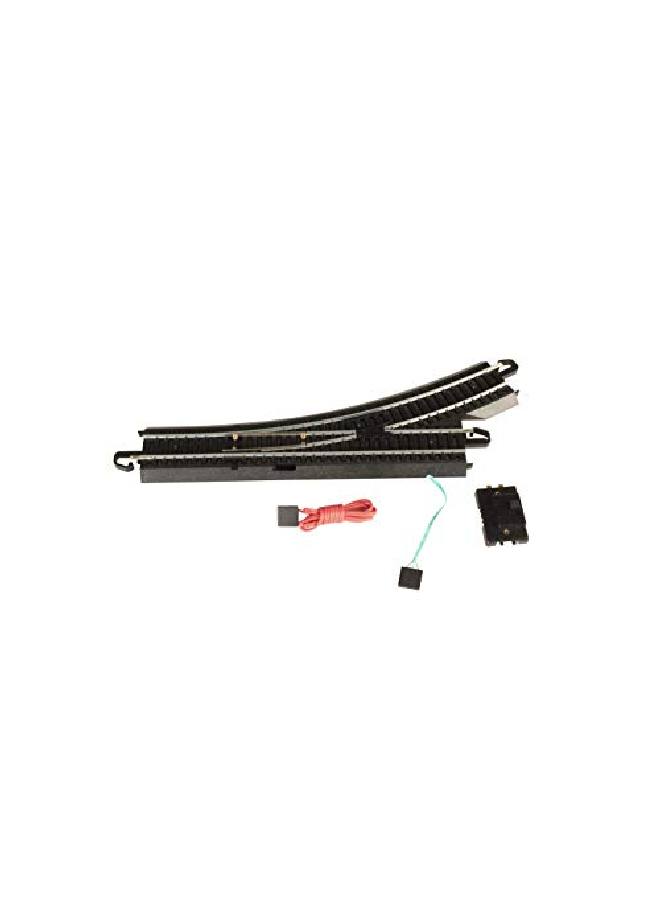 Snapfit Ez Track Remote Turnout Left (1/Card) Steel Alloy Rail With Black Roadbed Ho Scale
