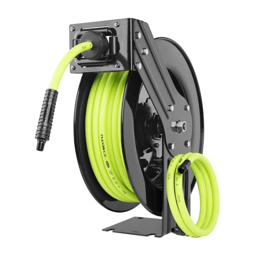 Flexzilla Open Face Retractable Air Hose Reel, 3/8 in. x 50 ft., Heavy Duty, Lightweight, Hybrid, ZillaGreen - L8611FZ - Image 4