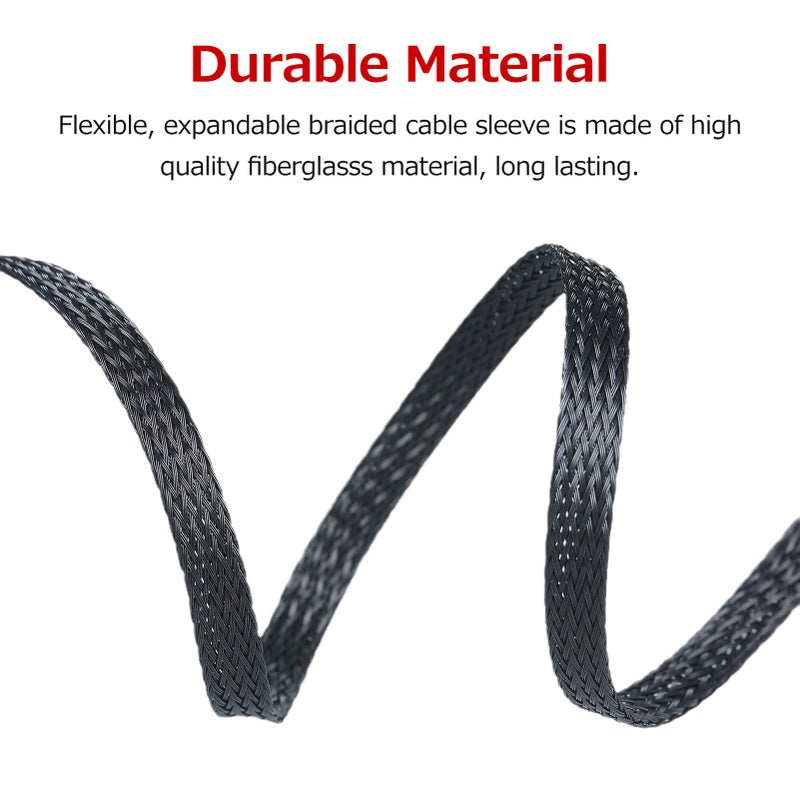 21ft 1/4 Inch (6mm) Expandable Braided Cable Sleeve Cord Protector Tubing Sheath for Automotive Television Computer & Other Home Devices - Image 3