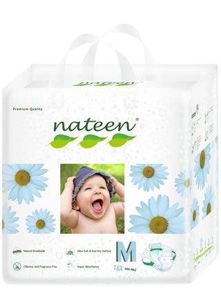 Nateen Premium Care Baby Diapers,Size 3 (4-9kg),Medium,18 Count Diapers,Super Absorbent,Breathable Baby Diapers. - pzsku/Z38DF9286C02012834855Z/45/_/1663167565/6d0613ac-4dbc-482a-8cba-748951d4902d