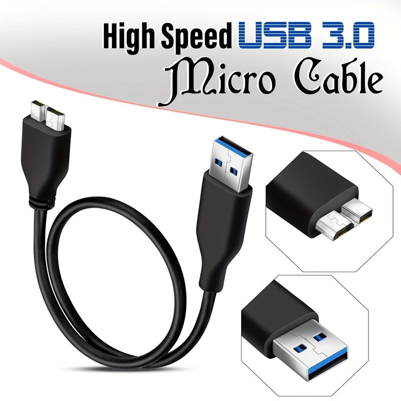USB 3.0 A to Micro B Cable 11.81 Inch Data Sync Cord for External Hard Disk and Phone - Image 5