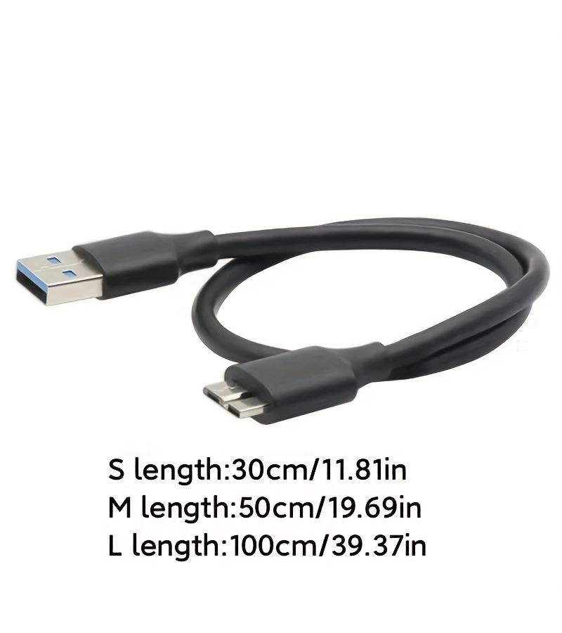 USB 3.0 A to Micro B Cable 11.81 Inch Data Sync Cord for External Hard Disk and Phone - Image 2