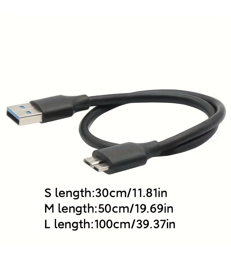 USB 3.0 A to Micro B Cable 11.81 Inch Data Sync Cord for External Hard Disk and Phone - Image 3