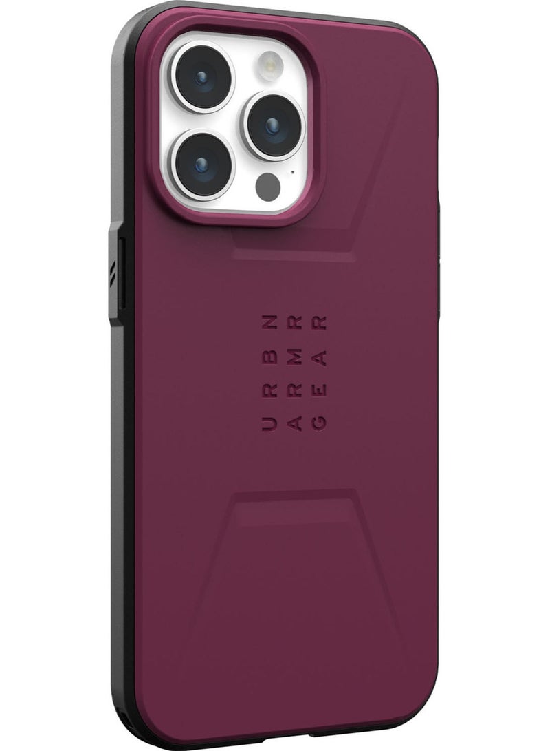 Urban Armor Gear UAG Civilian MagSafe for iPhone 15 Pro Max Case Cover [20 Feet Drop tested]  - Bordeaux  - Image 5