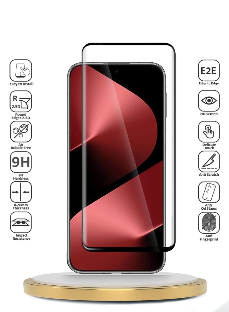 Wtech Huawei Pura 80 Pro 5G 2025 Premium Edge-Pro Full Glue Full Cover Tempered Glass Screen Protector (MSGPCN) - Clear/Black - Image 2