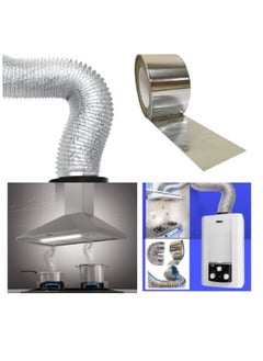 Shams Hobby or chimney expands to 2 meters and 6 inches in diameter, made of thermally expandable aluminum for kitchen hood, gas heater and air conditioning + a special thermal paste roll of 23 yards  - Image 1