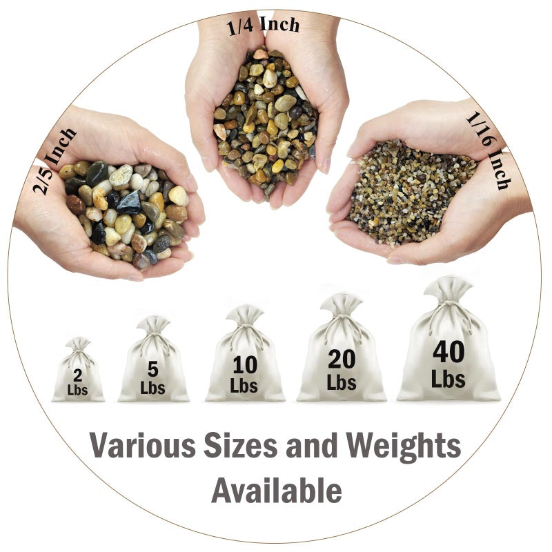 FANTIAN 2 lbs Aquarium Gravel, 1/4 inch Pea Gravel for Fish Tank, Decorative Pebbles River Rocks for Plants Succulent Vase Indoor Water Fountains and Outdoor Landscaping - Image 2