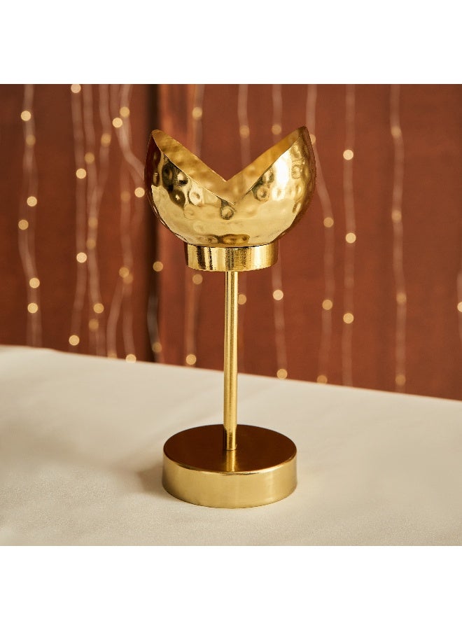 Home Box Kumudh Noore Hammered Decorative Candleholder - 10x9.5x21 cm - Image 2